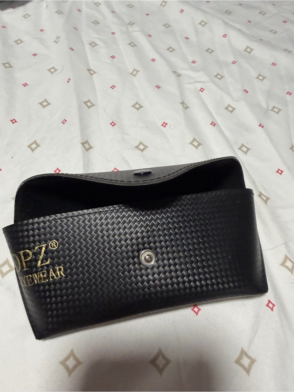 Black Textured Men's Eyewear Case